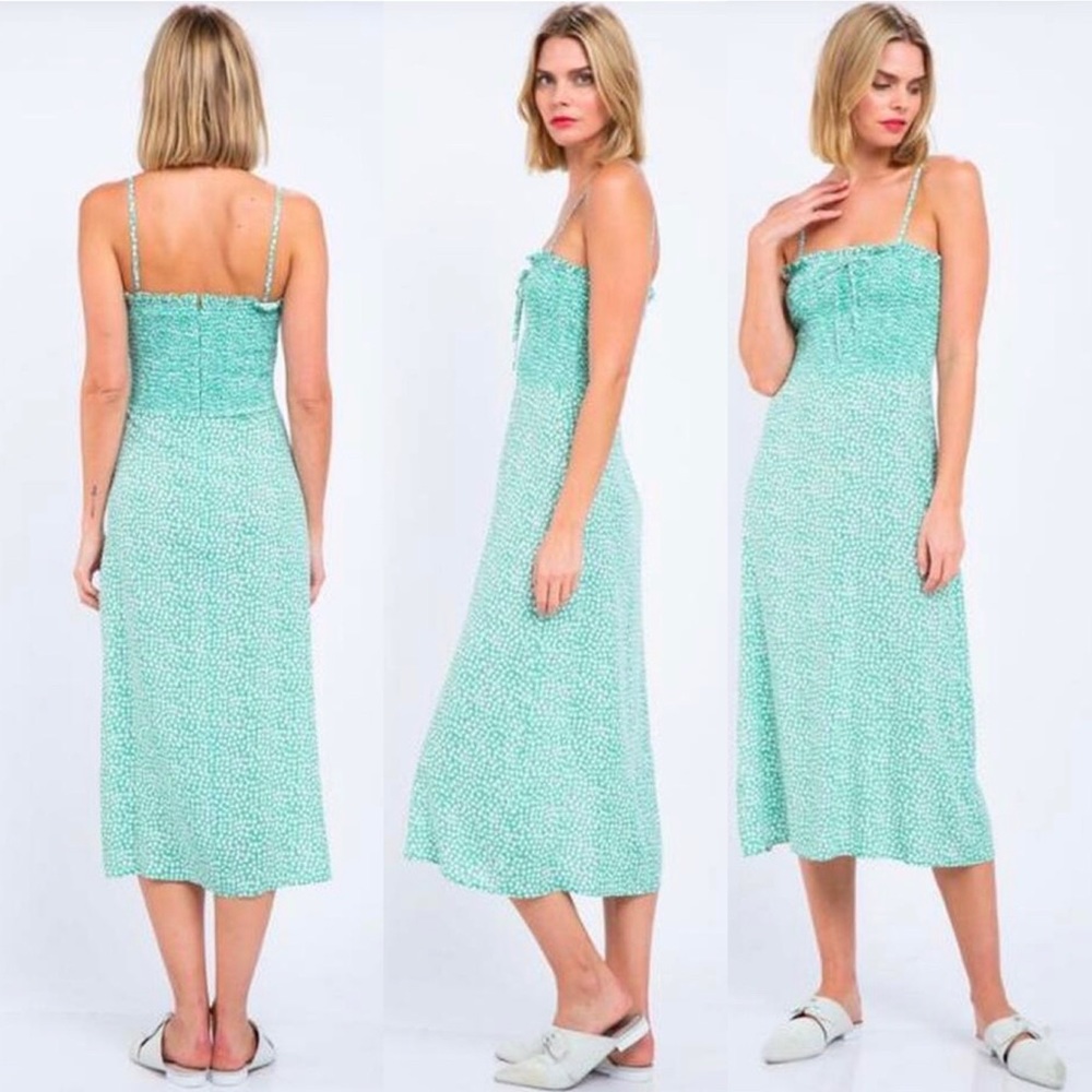 Skylar + Madison Jessica Mint Green‎ Print Midi Dress